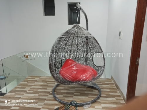 xích đu nhựa giả mây hình giọt nước