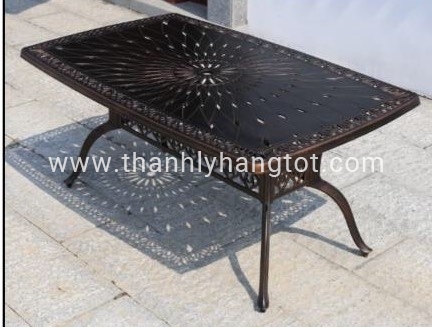 Bàn chữ nhật không bếp từ kt 162*102*h73