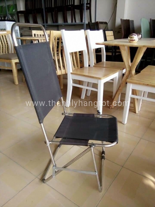 Ghế xếp inox vải dù (lưng cao)