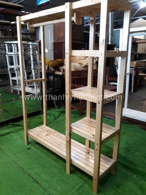 Kệ treo đồ gỗ thông 120x160x37
