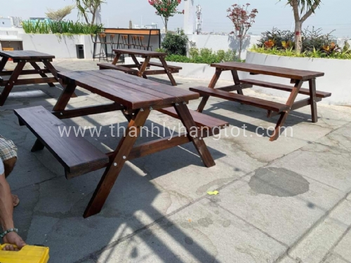 Bộ bàn ghế nhà hàng 70x140x70