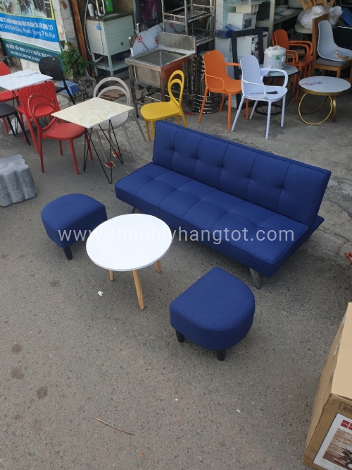 Combo sofa bed + bàn + 2 đôn